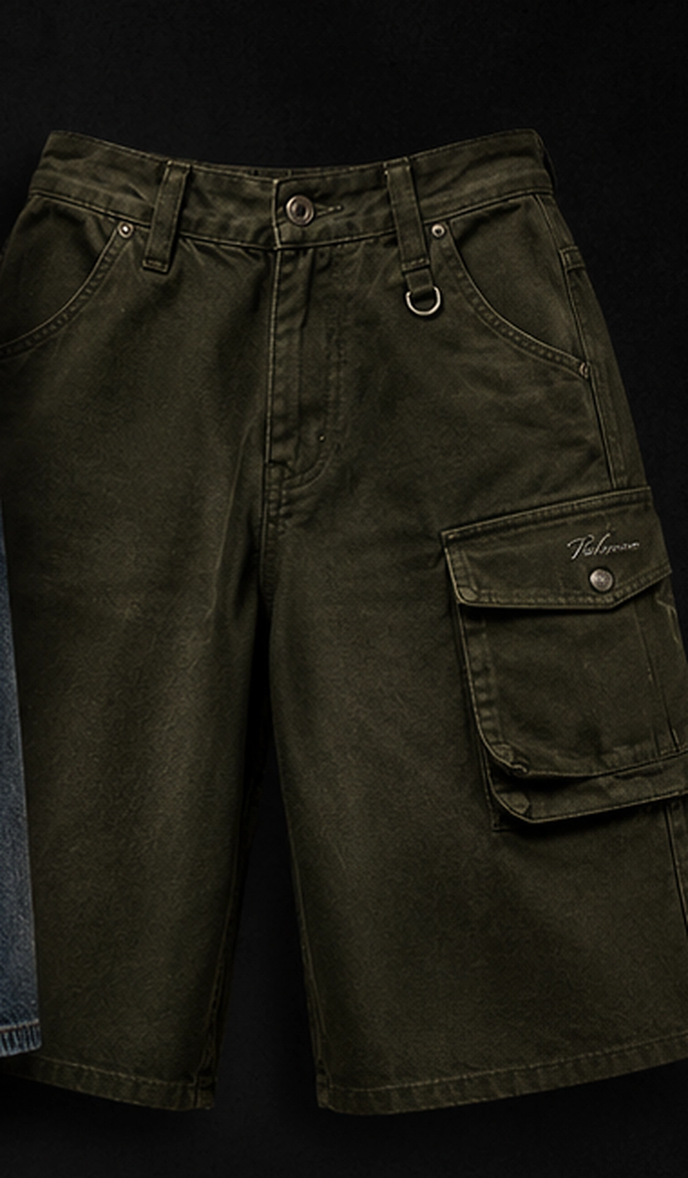 VALMANO Dark Olive Utility Bermuda